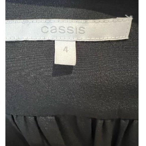 Cassis Womens V-Neck Silk Wrap Maxi Dress  Sleeveless Tie Waist Size 4 Black - Picture 4 of 4